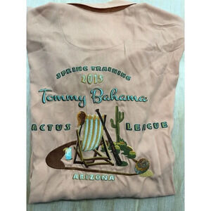 Tommy Bahama MLB Cactus League Embroidered 2015 Short Sleeve Silk Shirt Size XL